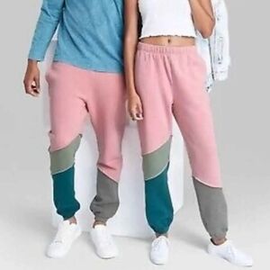 NWT Target Unisex Pink Colorblock Jogger Sweatpants